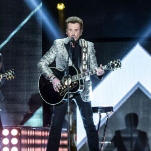 Exclusif - Johnny Hallyday, lors du concert événement Bercy fête ses 30 ans, diffusé le 4 décembre 2015 sur TF1. © Veeren/Moreau