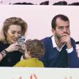 Marta Ortega et son fils Amancio, au Longines Masters de Paris à Villepinte le 5 décembre 2015 à l'occasion du Style &amp; Competition for Amade © Dominique Jacovides