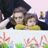 Marta Ortega et son fils Amancio, au Longines Masters de Paris à Villepinte le 5 décembre 2015 à l'occasion du Style & Competition for Amade © Dominique Jacovides