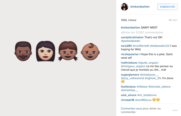 C'est sur Instagram que Kim Kardashian vient de révéler le nom de son fils : Saint West ! 