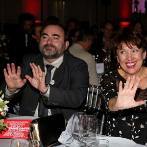 Vincent Pelletier (directeur général de AIDES), Roselyne Bachelot - Dîner LINK pour AIDES 2015 à l'Espace Vendôme à Paris le 7 décembre 2015. © Dominique Jacovides