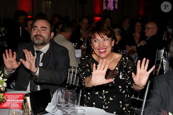 Vincent Pelletier (directeur général de AIDES), Roselyne Bachelot - Dîner LINK pour AIDES 2015 à l'Espace Vendôme à Paris le 7 décembre 2015. © Dominique Jacovides