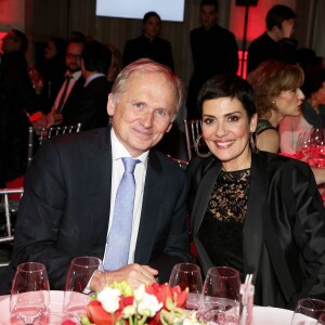 Thomas Valentin (vice-président du directoire du groupe M6), Cristina Cordula - Dîner LINK pour AIDES 2015 à l'Espace Vendôme à Paris le 7 décembre 2015. © Dominique Jacovides