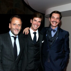 Hubert Le Gall, Jean-Christophe Laizeau (Directeur International de la Communication Internationale de Ruinart LVMH), Elie Top - Dîner LINK pour AIDES 2015 à l'Espace Vendôme à Paris le 7 décembre 2015. © Dominique Jacovides