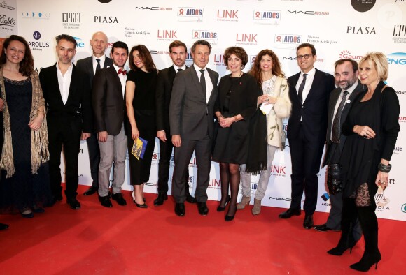 guest, Marisol Touraine, guest, Vincent Pelletier (directeur général de AIDES) - Dîner LINK pour AIDES 2015 à l'Espace Vendôme à Paris le 7 décembre 2015. © Dominique Jacovides