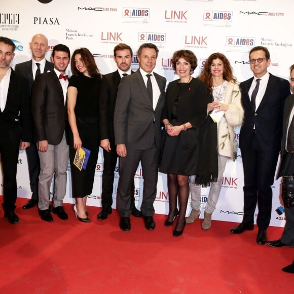 guest, Marisol Touraine, guest, Vincent Pelletier (directeur général de AIDES) - Dîner LINK pour AIDES 2015 à l'Espace Vendôme à Paris le 7 décembre 2015. © Dominique Jacovides