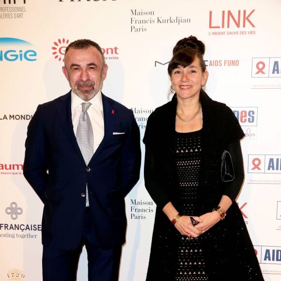 Alain Seban, Tatiana Trouvé - Dîner LINK pour AIDES 2015 à l'Espace Vendôme à Paris le 7 décembre 2015. © Dominique Jacovides