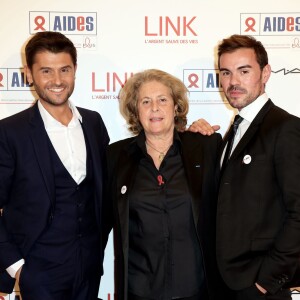 Christophe Beaugrand, Dominique De Souza, Aurélien Beaucamp (président de AIDES) - Dîner LINK pour AIDES 2015 à l'Espace Vendôme à Paris le 7 décembre 2015. © Dominique Jacovides