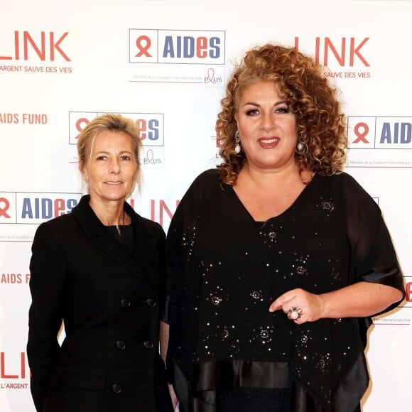 Claire Chazal, Marianne James - Dîner LINK pour AIDES 2015 à l'Espace Vendôme à Paris le 7 décembre 2015. © Dominique Jacovides