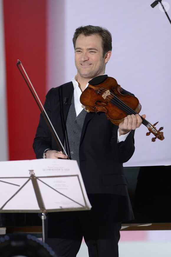 Renaud Capuçon - Enregistrement de l'émission "Vivement Dimanche" à Paris le 28 janvier 2015.