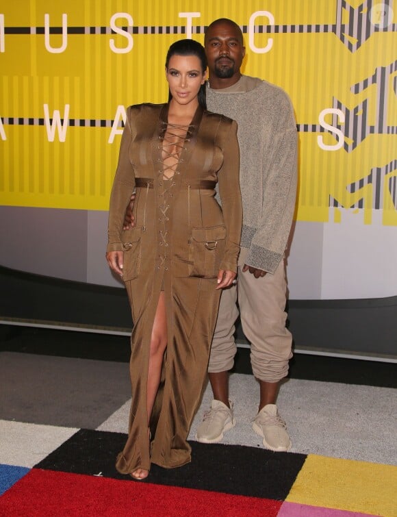 Kim Kardashian (enceinte) et Kanye West - Soirée des MTV Video Music Awards à Los Angeles le 30 aout 2015. © CPA/Bestimage