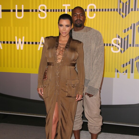 Kim Kardashian (enceinte) et Kanye West - Soirée des MTV Video Music Awards à Los Angeles le 30 aout 2015. © CPA/Bestimage