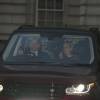 Mike Tindall et Zara Phillips quittant Buckingham Palace après le repas de Noël familial organisé par la reine Elizabeth II, le 16 décembre 2015 à Londres.