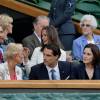 Michelle Dockery et John Dineen lors d'un match de tennis à Wimbledon, à Londres, le 27 juin 2014