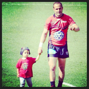 Frédéric Michalak et son fils Hugo - Photo publiée le 12 mai 2014