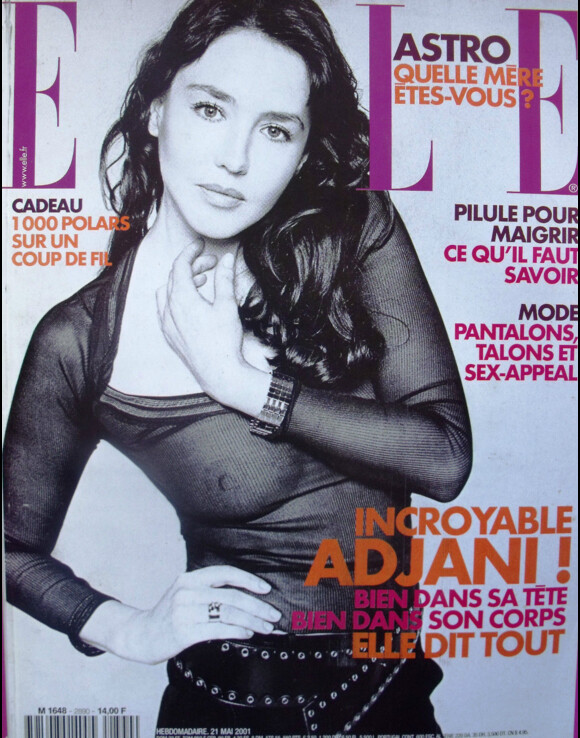 Isabelle Adjani en couverture du magazine Elle en 2001