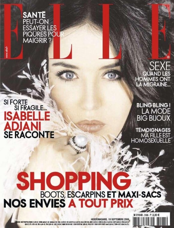 Isabelle Adjani en couverture du magazine Elle en 2006