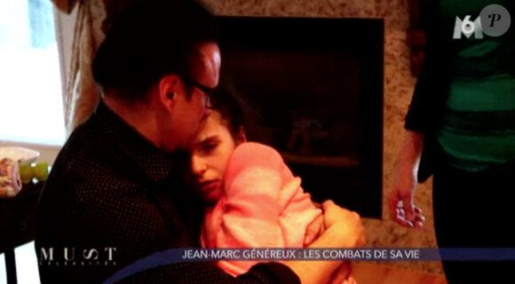 Jean-Marc Généreux, touchant au côté de sa fille Francesca dans l'émission "Must Célébrités", diffusée le 1er février 2014.