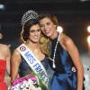 Iris Mittenaere et Camille Cerf, lors de l'élection de Miss France 2016, le samedi 19 décembre 2015 au Zénith de Lille.
