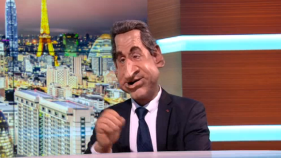 La marionnette de Nicolas Sarkozy, dans les Guignols de l'Info sur Canal+, le lundi 14 décembre 2015.
