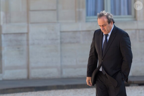 Michel Platini au palais de l'Elysée à Paris le 10 juin 2015