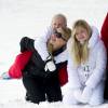 La princesse Mabel des Pays-Bas, sa fille la princesse Zaria et la princesse Amalia - La famille royale des Pays-Bas en vacances dans la station de ski de Lech. Le 17 février 2014 17/02/2014 - Lech