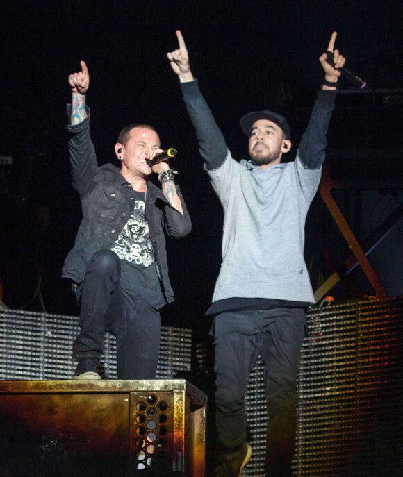 Chester Bennington et Mike Shinoda - Linkin Park en concert au "MGM Resorts Festival Grounds" à Las Vegas, le 9 mai 2015