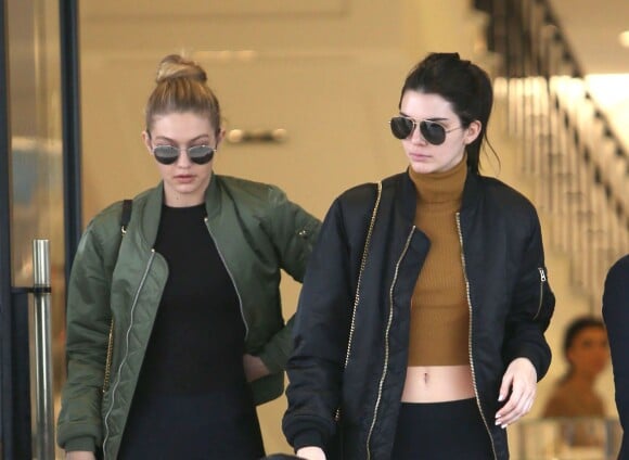 Kendall Jenner et Gigi Hadid à Los Angeles, le 22 décembre 2015.