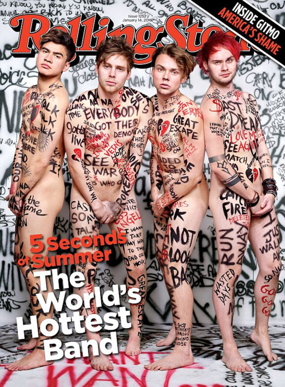 Les garçons de 5 Seconds of Summer nus en couverture de Rolling Stone