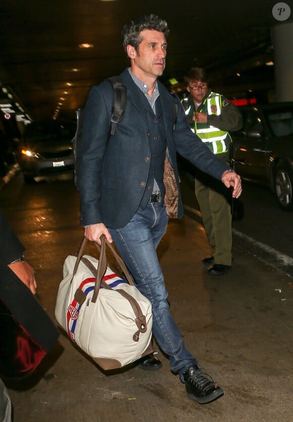 Patrick Dempsey arrive à l'aéroport LAX de Los Angeles. Le 21 décembre 2015