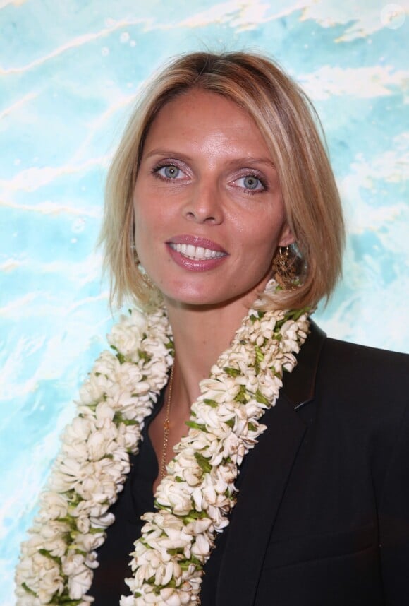 Sylvie Tellier au stand Tahiti du salon Top Resa au Parc des expositions à Paris le 29 Septembre 2015.