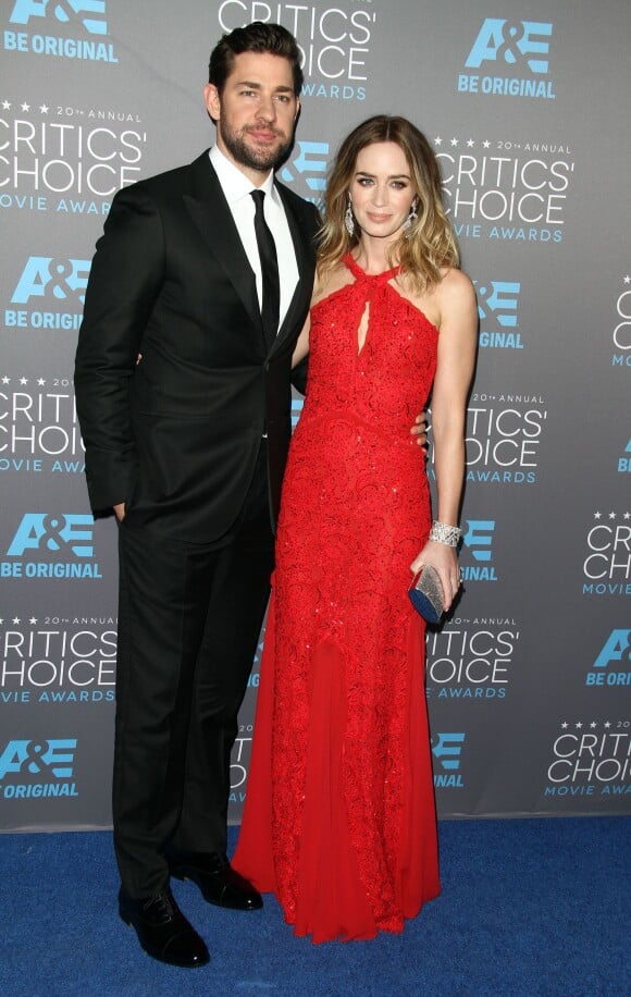 Emily Blunt et son mari John Krasinski - 20e soirée annuelle des "Critics Choice Movie Awards" à Hollywood, le 15 janvier 2015.