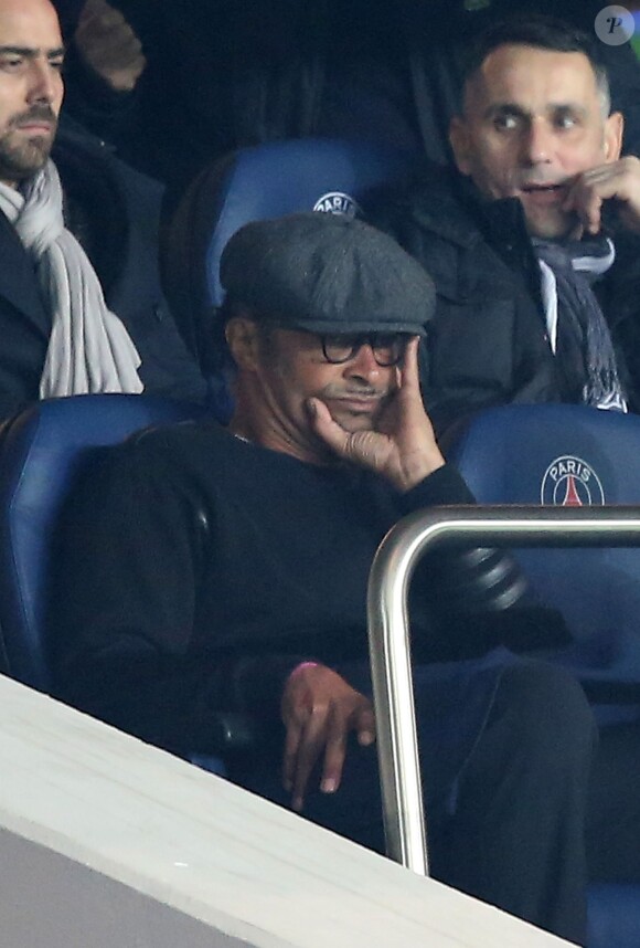 Yannick Noah lors du match de Ligue 1 PSG - Bastia lors de la 20e journée au Parc des Princes à Paris, le 8 janvier 2016