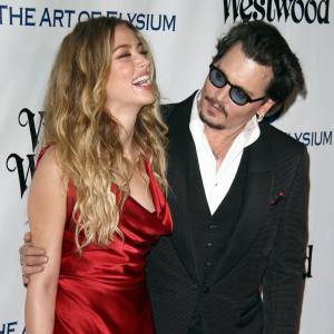 Johnny Depp et sa femme Amber Heard - 9ème Gala Heaven organisé par l'association The Art Of Elysium à Culver City le 9 janvier 2016.