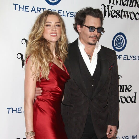 Johnny Depp et sa femme Amber Heard - 9ème Gala Heaven organisé par l'association The Art Of Elysium à Culver City le 9 janvier 2016.