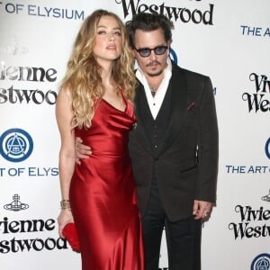 Johnny Depp et sa femme Amber Heard - 9ème Gala Heaven organisé par l'association The Art Of Elysium à Culver City le 9 janvier 2016.