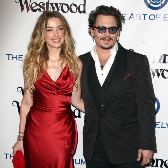 Johnny Depp et sa femme Amber Heard - 9ème Gala Heaven organisé par l'association The Art Of Elysium à Culver City le 9 janvier 2016.