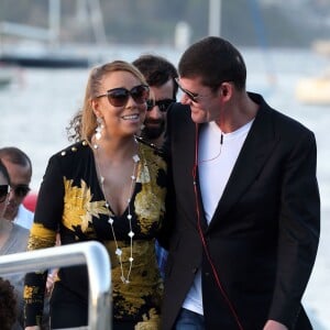 Exclusif - Mariah Carey, son compagnon James Packer et ses enfants Moroccan et Monroe sont arrivés à Sydney en Australie, avant de rejoindre Lachlan Murdoch (fils de l'homme d'affaires australo-américain Rupert Murdoch) et sa femme Sarah sur leur voilier de luxe de 42,6 mètres (le Sarissa) sur le port de Sydney pour une fête du jour de l'an le 1er janvier 2016.