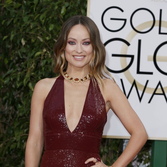 Olivia Wilde décolletée dans une robe Michael Kors Collection - 73ème cérémonie annuelle des Golden Globe Awards à Beverly Hills, le 10 janvier 2016. © Olivier Borde/Bestimage