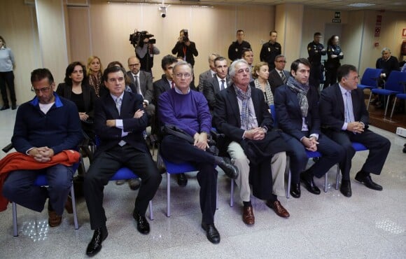 Premier jour du procès de l'affaire Noos le 11 janvier 2016 au tribunal à l'Ecole d'administration publique des Baléares à Palma de Majorque. Iñaki Urdangarin, accusé entre autres de détournement de fonds et de trafic d'influence, est l'un des principaux prévenus, tandis que la fille du roi Juan Carlos Ier est inculpée de fraude fiscale.