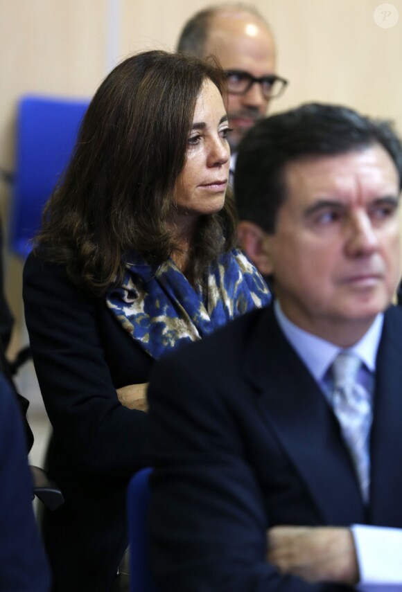 Mercedes Coghen Alberdingk et Jaume Matas - Premier jour du procès de l'affaire Noos au tribunal à l'Ecole d'administration publique des Baléares à Palma de Majorque, le 11 janvier 2016. Iñaki Urdangarin, accusé entre autres de détournement de fonds et de trafic d'influence, est l'un des principaux prévenus, tandis que l'infante Cristina d'Espagne est inculpée de fraude fiscale.