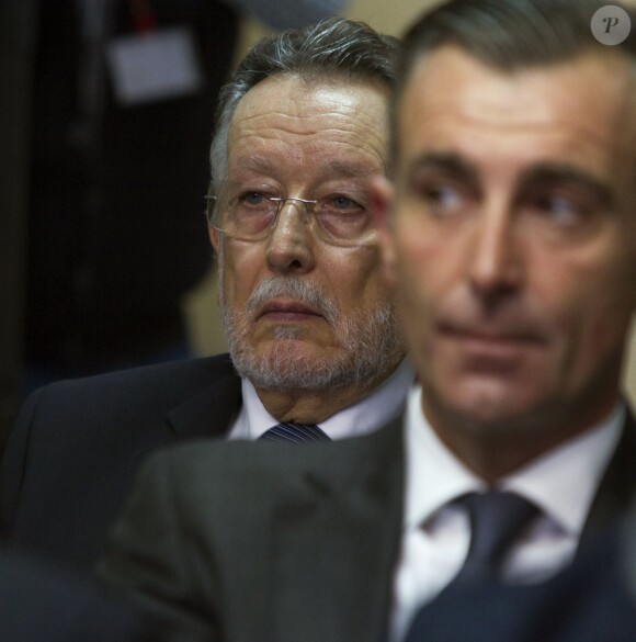 Alfonso Grau Alonso et Luis Lobon Martin - Premier jour du procès de l'affaire Noos au tribunal à l'Ecole d'administration publique des Baléares à Palma de Majorque, le 11 janvier 2016. Iñaki Urdangarin, accusé entre autres de détournement de fonds et de trafic d'influence, est l'un des principaux prévenus, tandis que l'infante Cristina d'Espagne est inculpée de fraude fiscale.