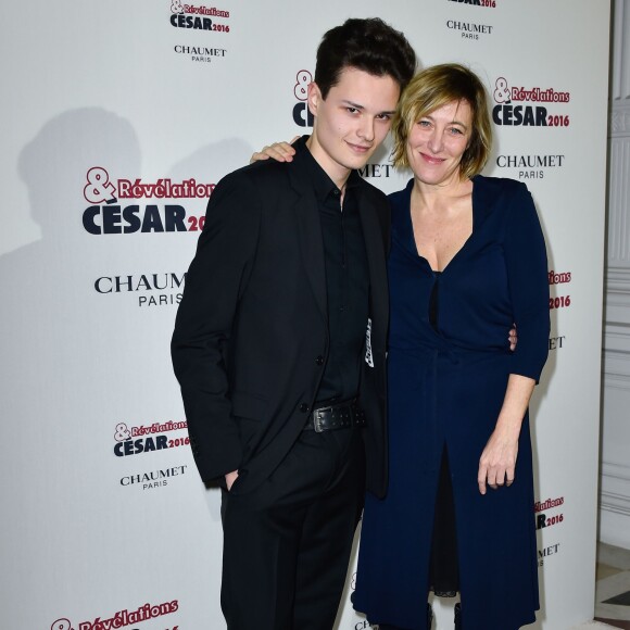 Jules Benchetrit et Valeria Bruni-Tedeschi - Soirée des Révélations César 2016 dans les salons de la maison Chaumet place Vendôme à Paris, le 11 janvier 2016.