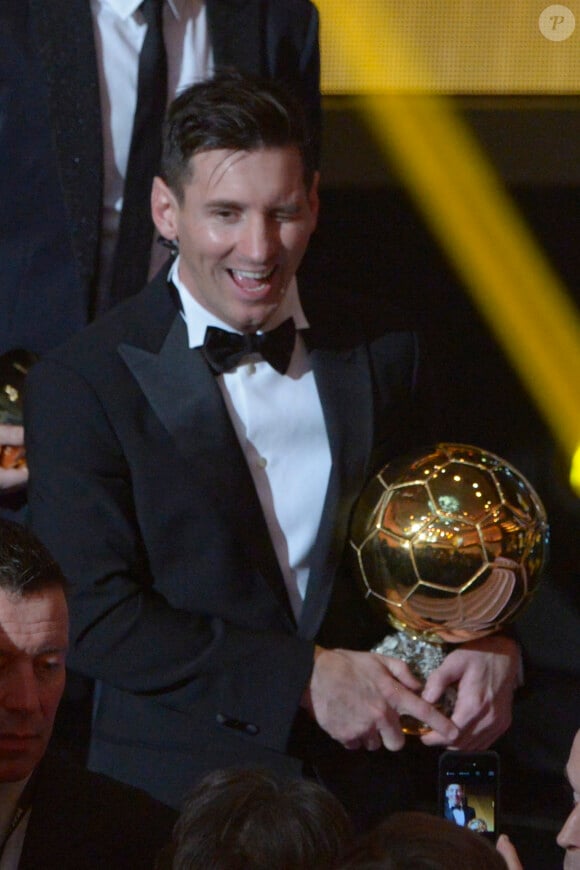 Lionel Messi lors de la cérémonie du Ballon d'or 2015 à la Kongresshaus de Zurich, le 11 janvier 2016