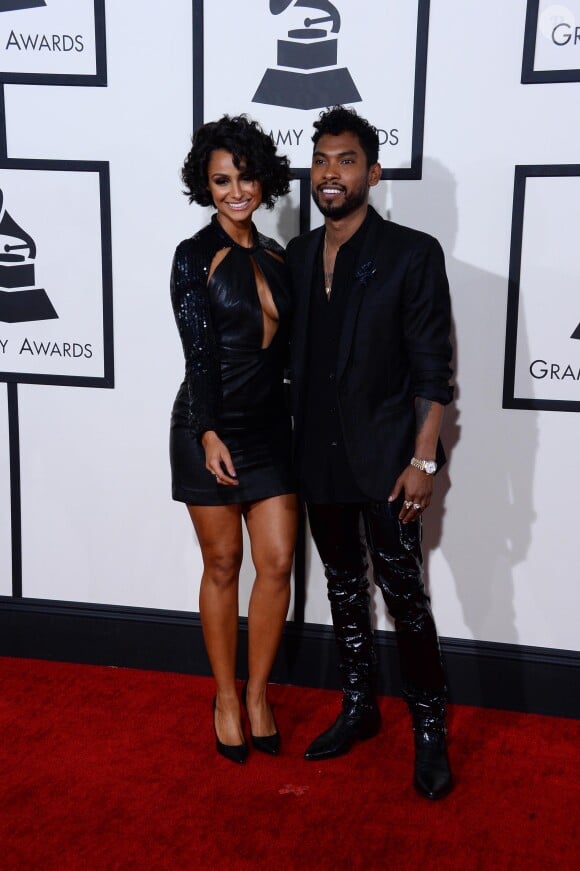 Le chanteur Miguel et Nazanin Mandi - 56eme ceremonie des Grammy Awards a Los Angeles le 26 janvier 2014.