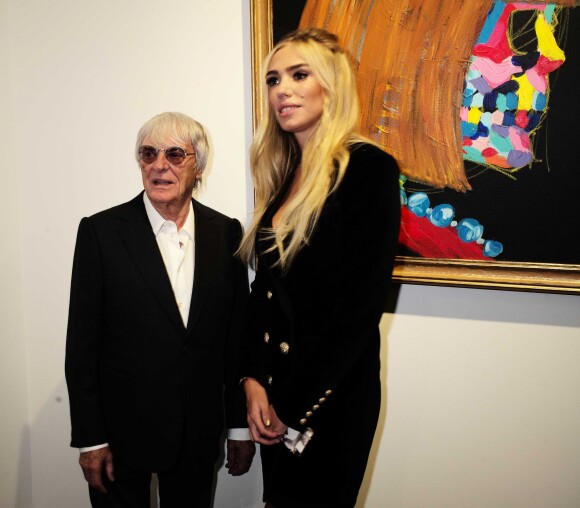 Bernie Ecclestone et sa fille Petra à l'inauguration de la galerie d’art Maddox dans le quartier de Mayfair à Londres, le 3 décembre 2015