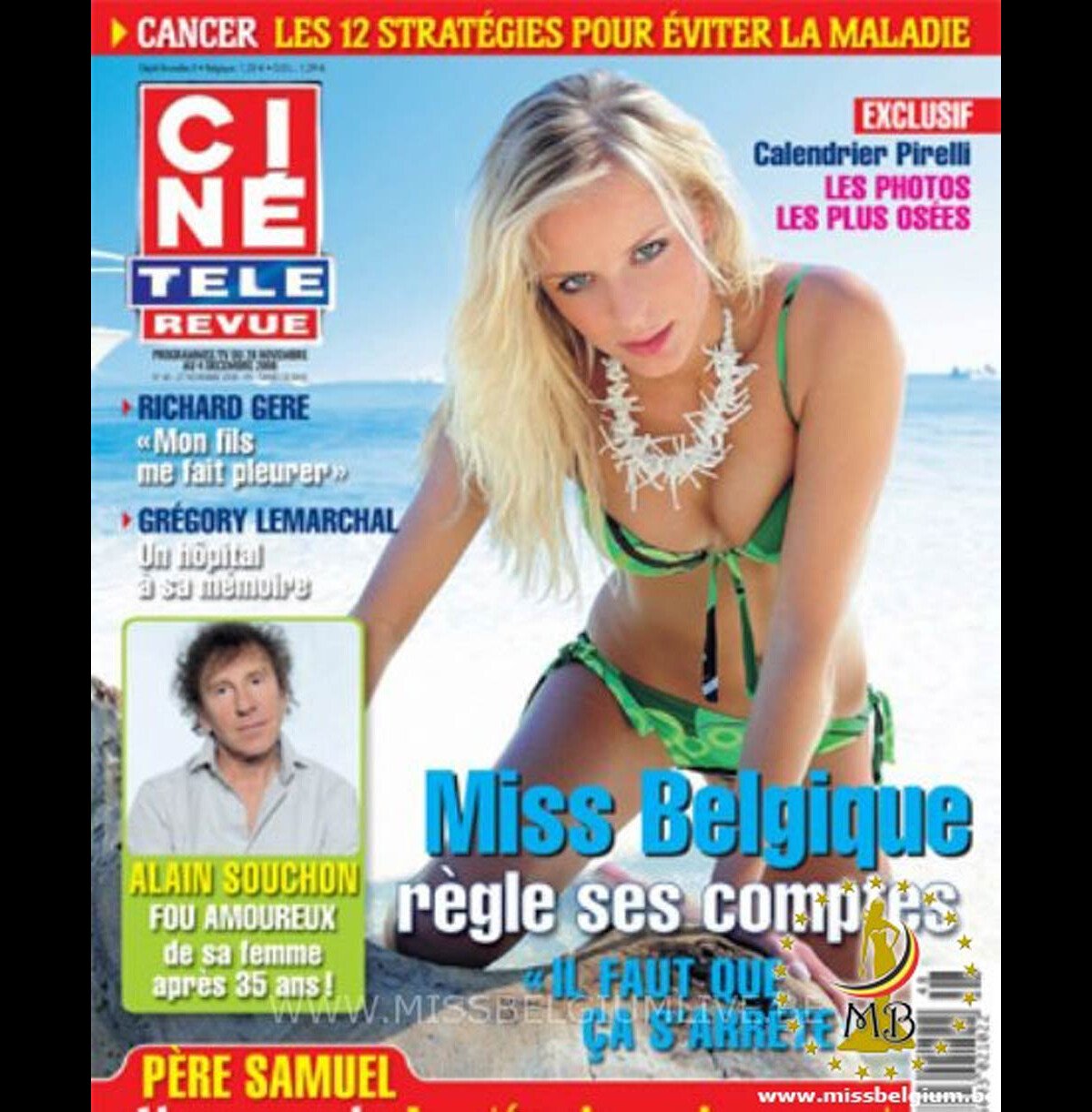 Photo : Alizée Poulicek, Miss Belgique 2008, en couverture de Ciné télé  revue - Purepeople