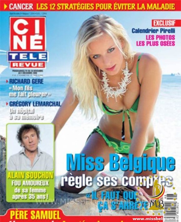 Alizée Poulicek, Miss Belgique 2008, en couverture de Ciné télé revue