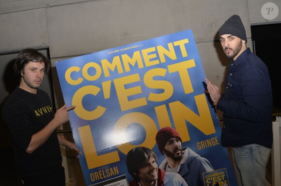 Gringe et Orelsan - Avant-première du film "Comment c'est loin" réalisé par Orelsan et Christophe Offenstein au cinéma MK2 Bibliothèque à Paris, le 1er décembre 2015. © Veeren/Bestimage