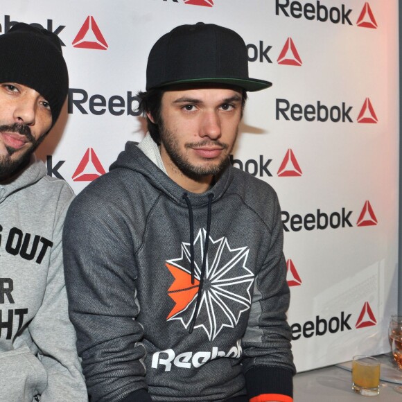 Orelsan et Gringe - Inauguration du premier concept store Reebok avenue de l'Opera a Paris, le 4 decembre 2013.